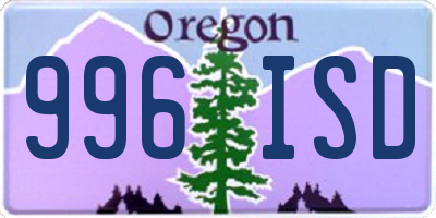 OR license plate 996ISD