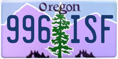 OR license plate 996ISF