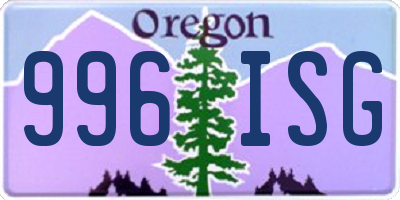 OR license plate 996ISG