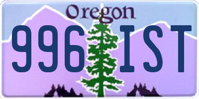 OR license plate 996IST