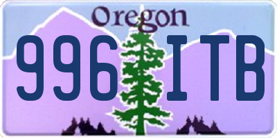 OR license plate 996ITB