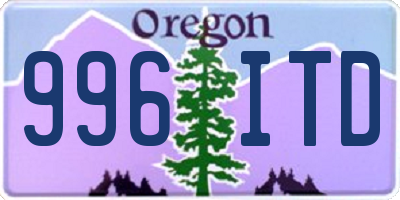 OR license plate 996ITD