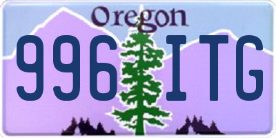 OR license plate 996ITG