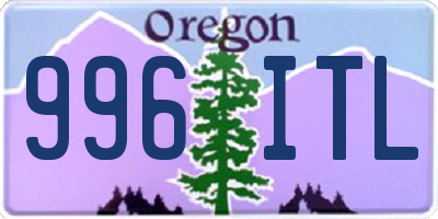 OR license plate 996ITL