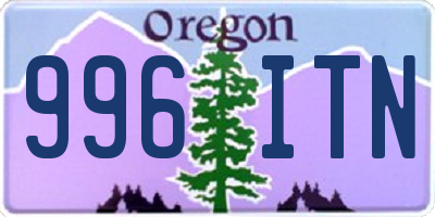 OR license plate 996ITN