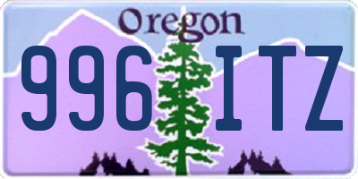 OR license plate 996ITZ