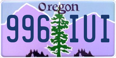 OR license plate 996IUI