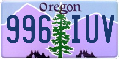 OR license plate 996IUV