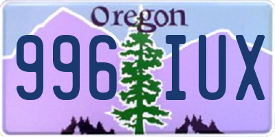OR license plate 996IUX