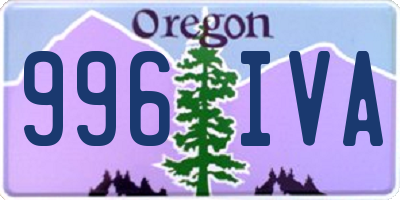 OR license plate 996IVA