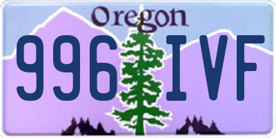 OR license plate 996IVF