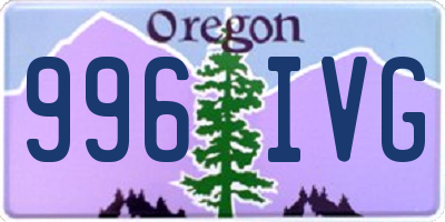 OR license plate 996IVG