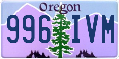 OR license plate 996IVM