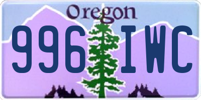 OR license plate 996IWC