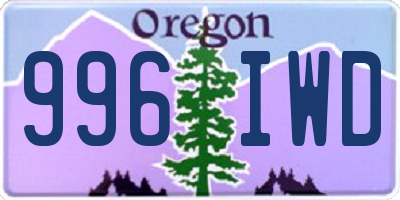 OR license plate 996IWD