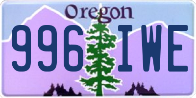OR license plate 996IWE