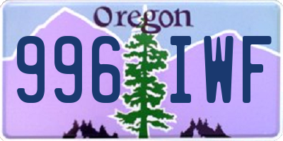 OR license plate 996IWF