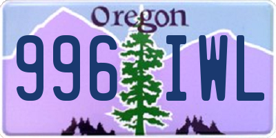 OR license plate 996IWL