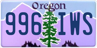 OR license plate 996IWS