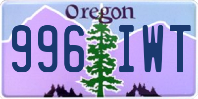 OR license plate 996IWT
