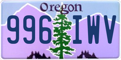 OR license plate 996IWV