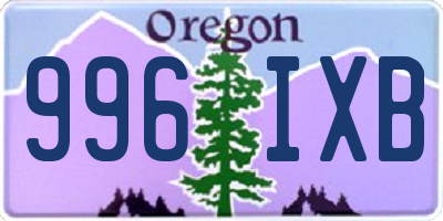 OR license plate 996IXB