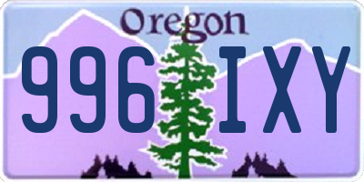 OR license plate 996IXY