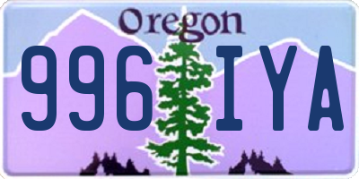 OR license plate 996IYA