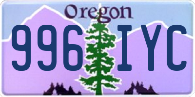 OR license plate 996IYC