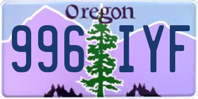 OR license plate 996IYF