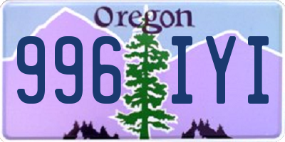 OR license plate 996IYI
