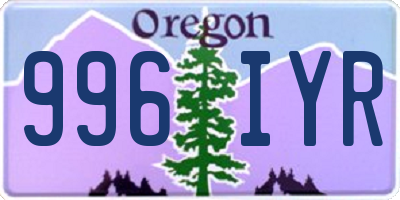 OR license plate 996IYR