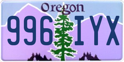 OR license plate 996IYX