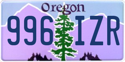 OR license plate 996IZR