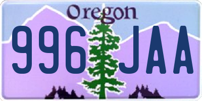 OR license plate 996JAA