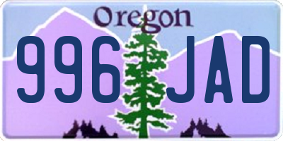 OR license plate 996JAD