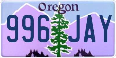 OR license plate 996JAY