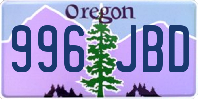 OR license plate 996JBD