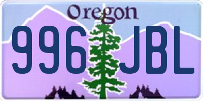 OR license plate 996JBL