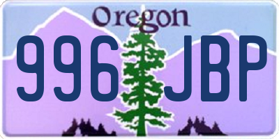 OR license plate 996JBP