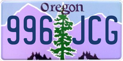 OR license plate 996JCG