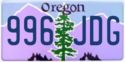 OR license plate 996JDG