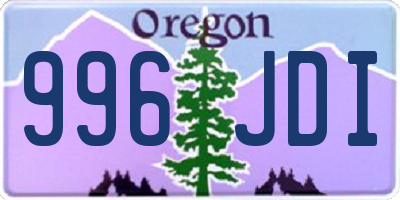 OR license plate 996JDI