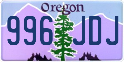 OR license plate 996JDJ