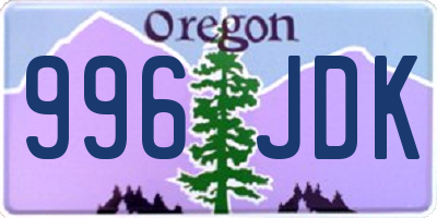 OR license plate 996JDK