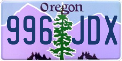 OR license plate 996JDX