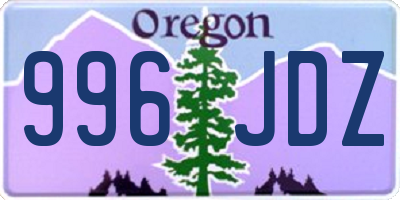 OR license plate 996JDZ