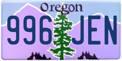 OR license plate 996JEN