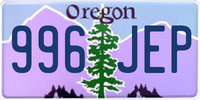 OR license plate 996JEP