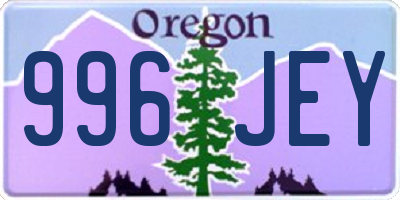 OR license plate 996JEY